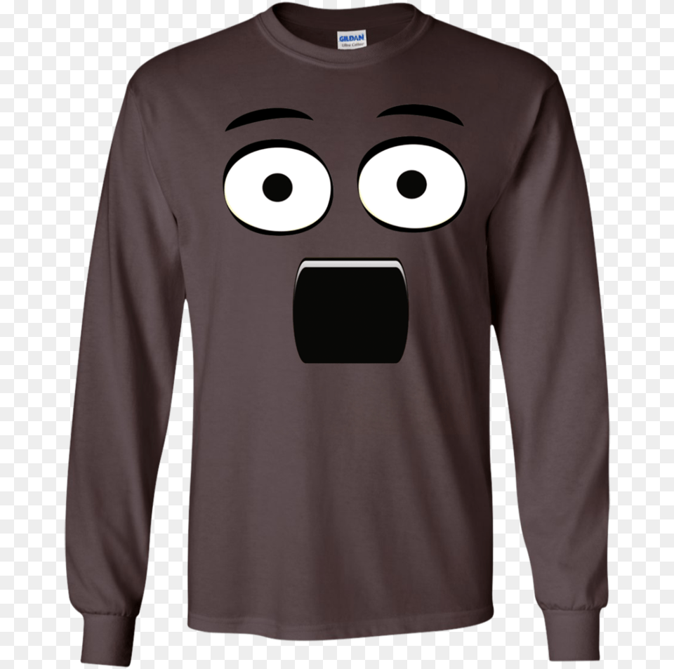 Emoji T Shirt With A Surprised Face And Open Mouth Seth39s Bike Hacks Taco Shirt, Clothing, Sleeve, Long Sleeve, Adult Png Image