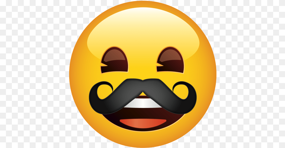 Emoji The Official Brand Grinning Face, Head, Person, Mustache, Disk Free Transparent Png