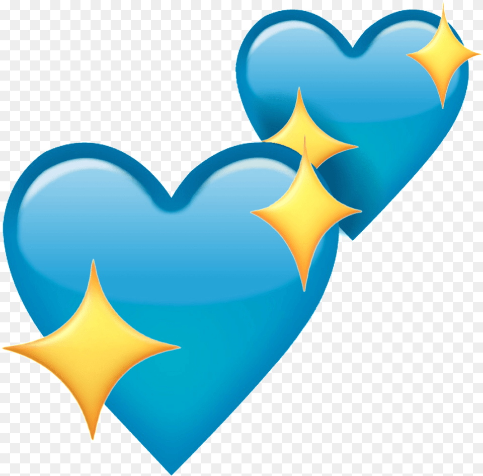 Emoji Transparent Sparkles Blue Heart Emoji Transparent, Balloon, Animal, Fish, Sea Life Png