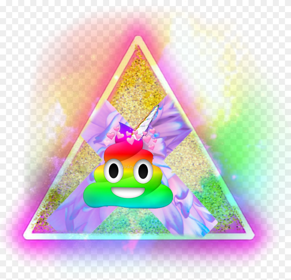 Emoji Triangle Rainbow Cross Neon Lights, Purple, Person Png