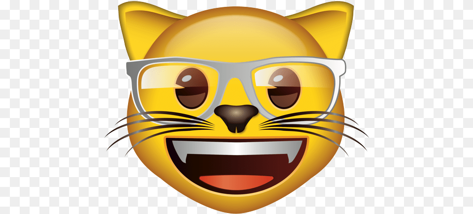 Emoji U2013 The Official Brand Cat Face Nerd Fitz 0 Icon Cat Eye Heart, Clothing, Hardhat, Helmet, Accessories Free Png Download