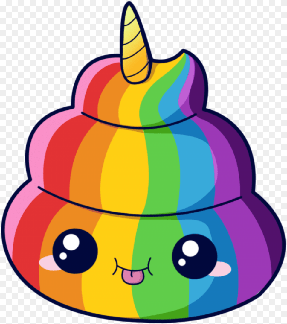 Emoji Unicorn Kawaii Stickers Transparent Emoji Rainbow Poop, Birthday Cake, Cake, Cream, Dessert Free Png