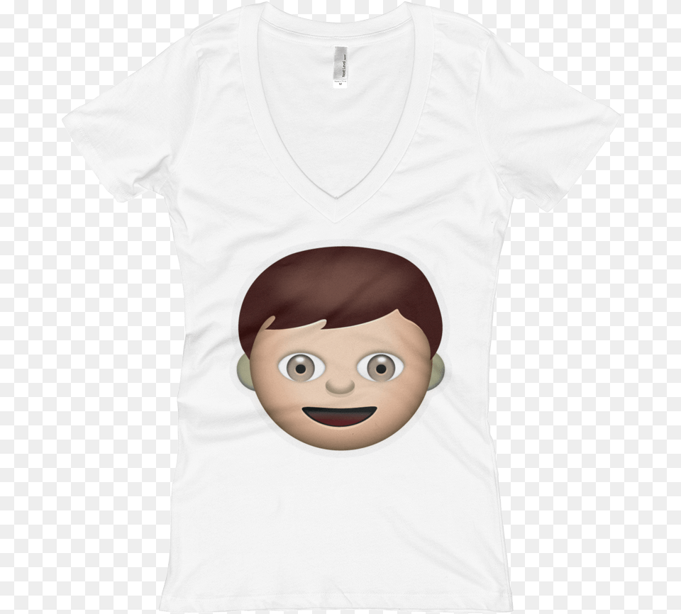 Emoji V Neck Cartoon, Clothing, T-shirt, Shirt, Baby Free Transparent Png