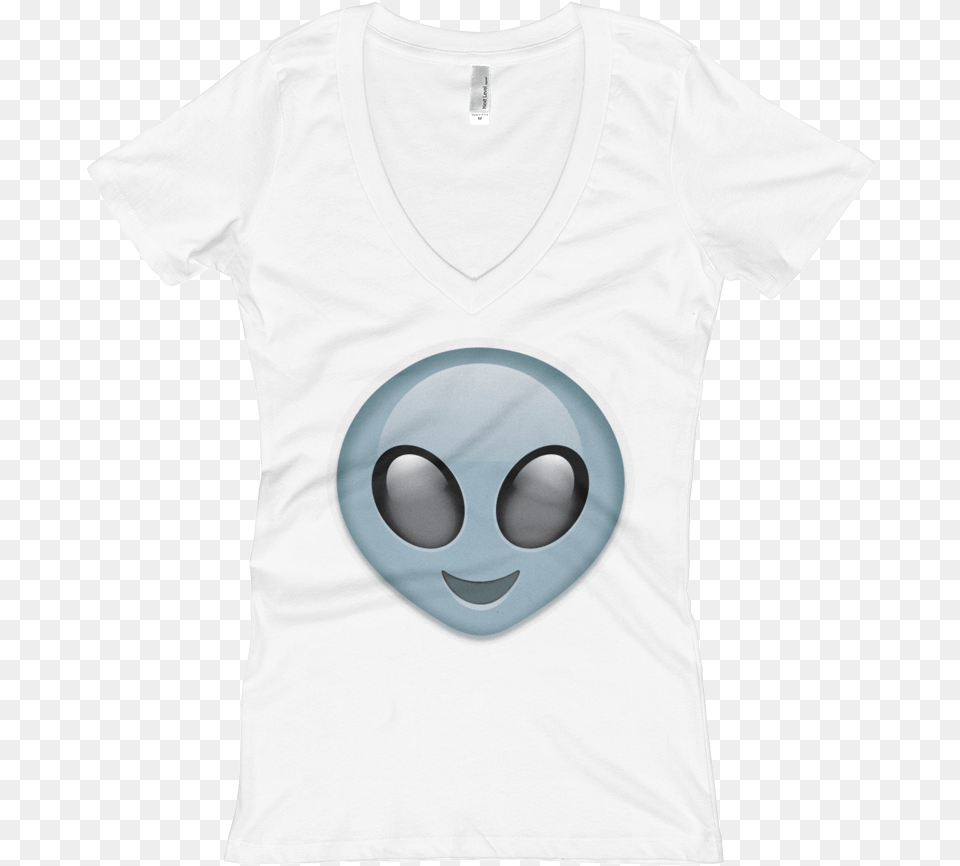Emoji V Neck Happy Alien, Clothing, T-shirt, Shirt Free Transparent Png