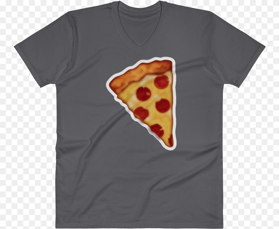 Emoji V Neck Pizza Slice Emoji Tshirt Pepperoni Pie Cheese Crust, Clothing, T-shirt, Food Free Png Download