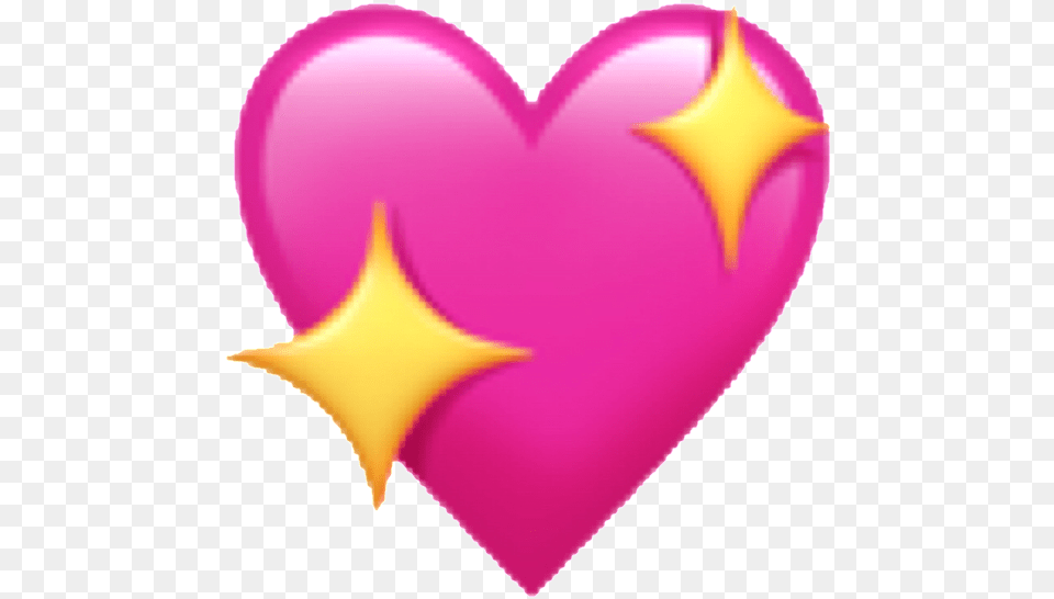 Emoji Whatsapp Beso Sparkle Heart Pink Emoji Heart, Balloon Png