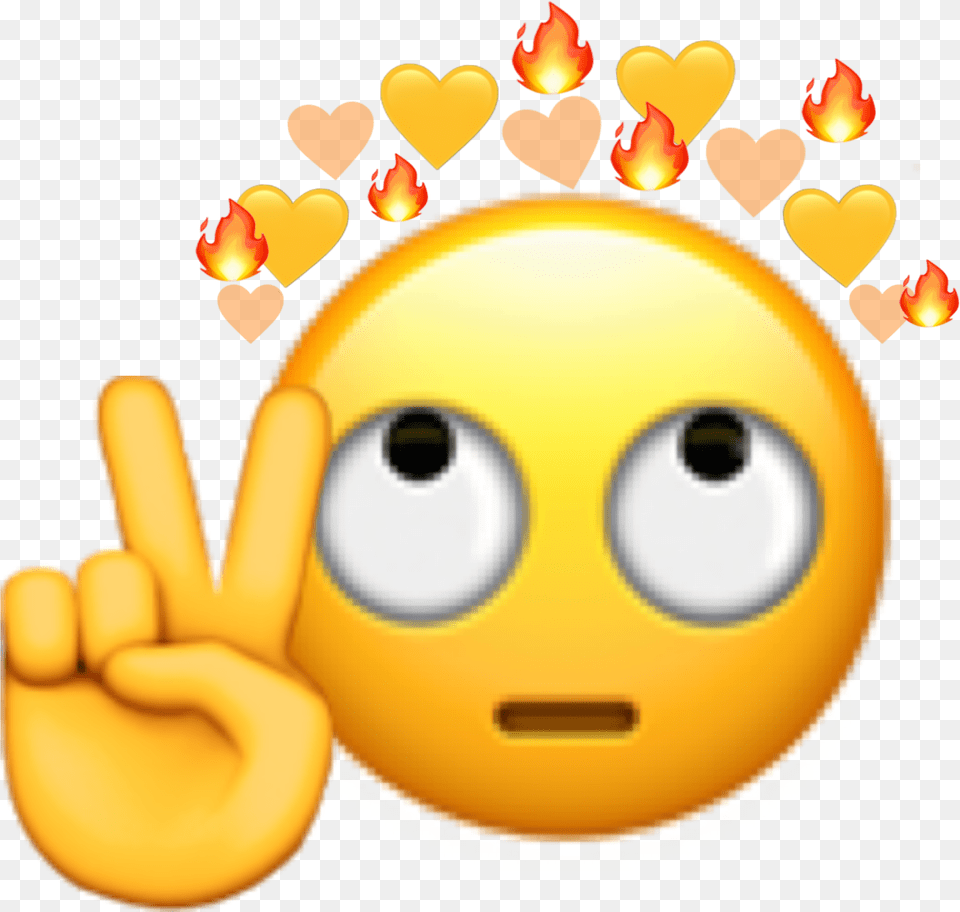 Emoji With Crown And Touch Up Hand Peace Annoyed Png