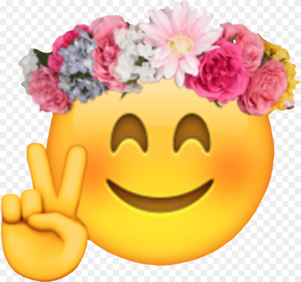 Emoji With Flower Crown Download Flower Crown Peace, Flower Arrangement, Petal, Plant, Flower Bouquet Free Png