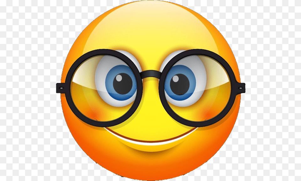 Emoji With Round Glasses, Accessories, Sphere, Disk Png