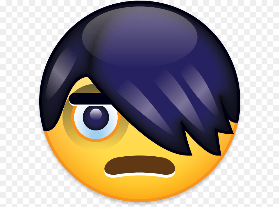 Emojicontact Emo Emo Hair Flip Emoji, Sphere, Disk, Photography Png Image