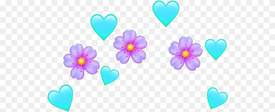 Emojicrown Flowercrown Heartcrown Crown Flowers Heart, Flower, Petal, Plant, Purple Png