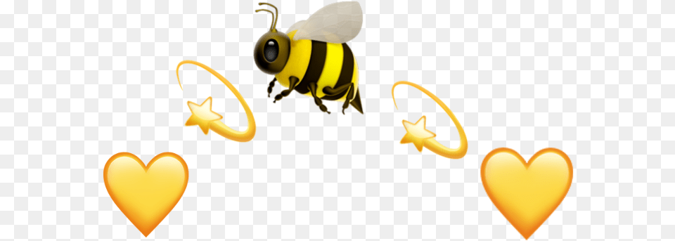 Emojicrown Yellowsummer Iphone Emoji Heart Heart, Animal, Bee, Insect, Invertebrate Png