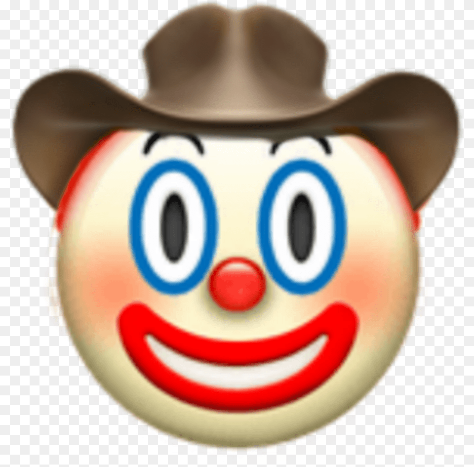 Emojiiphone Emoji Clown Hats Iphone Meme Tumblr Clown Emoji With Cowboy Hat, Clothing, Performer, Person Free Png Download