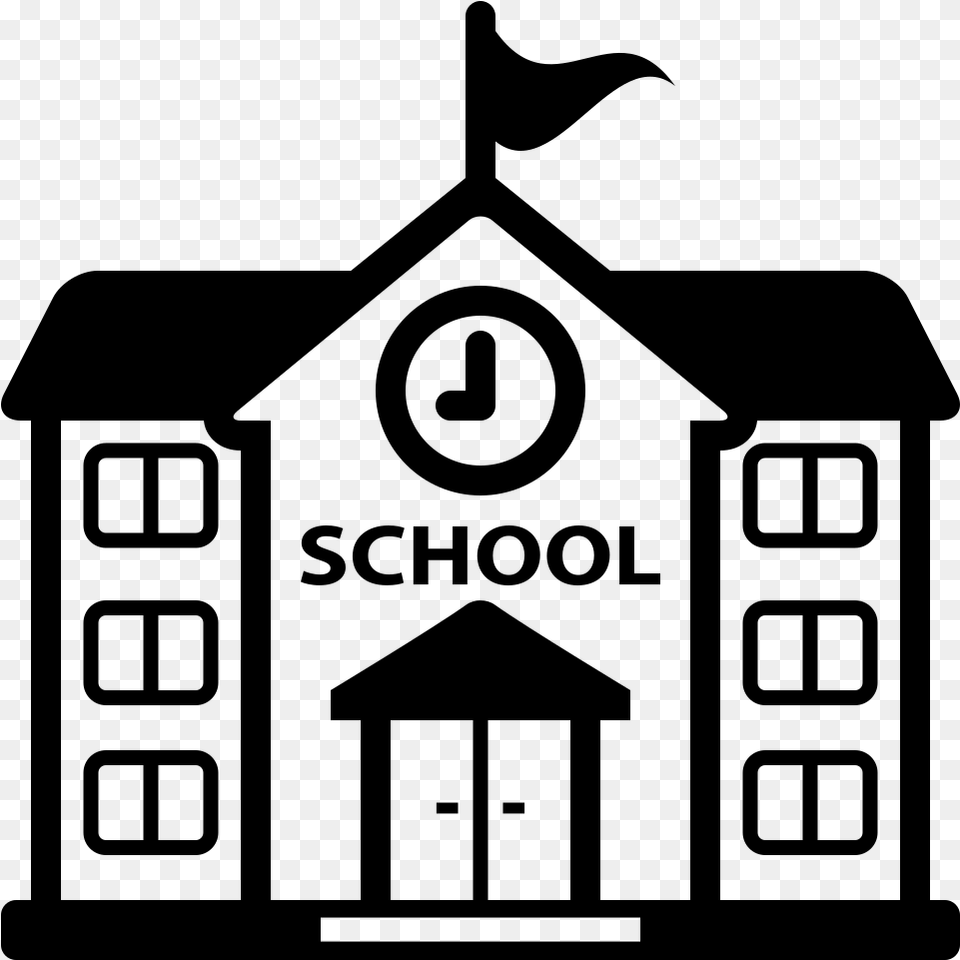 Emojione Bw 1f3eb School, Gray Png