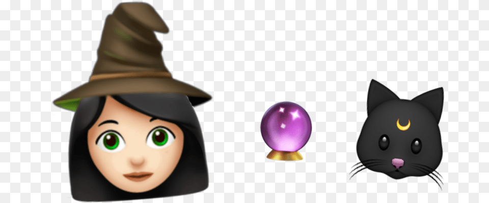 Emojis Aesthetic Witch Wiccan Witchcraft Cartoon, Sphere, Purple, Clothing, Hat Free Png Download