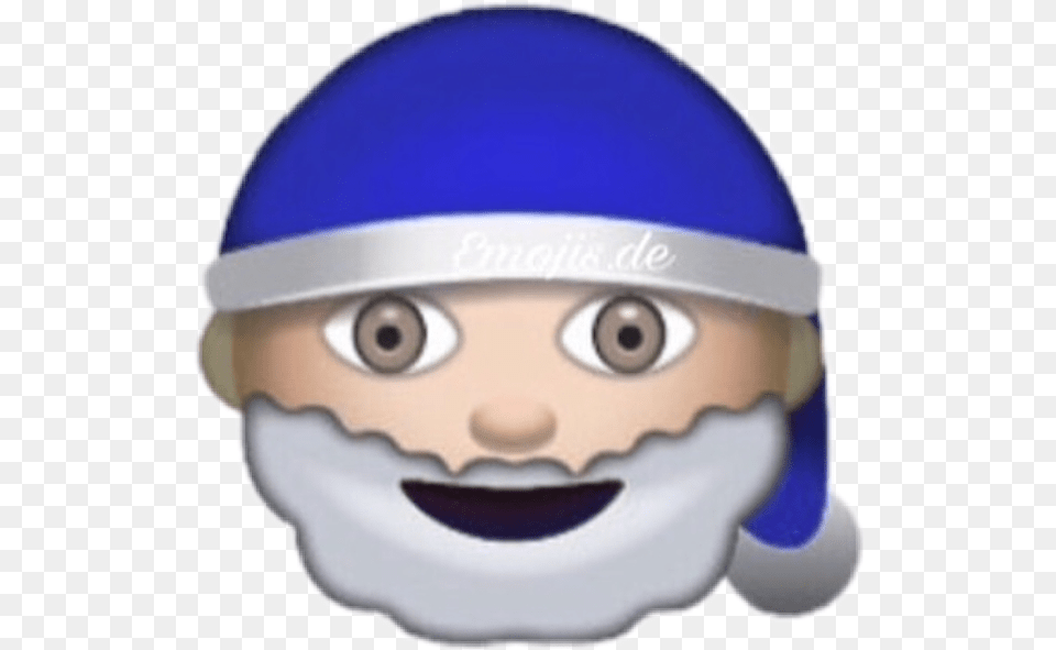Emojis Emoji Blue Azul Santaclaus Santa Papanoel Emoji Do Papai Noel, Helmet, Baby, Person Free Png Download