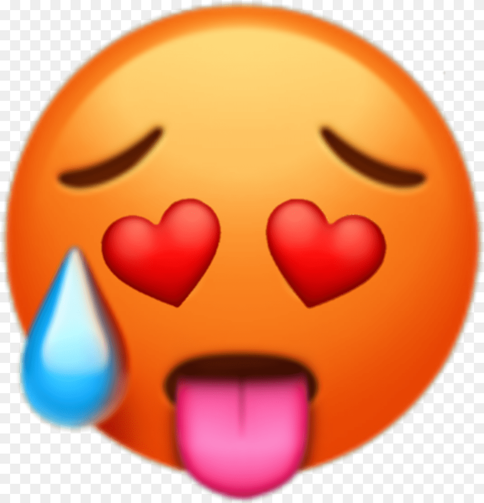 Emojis Hearteyes Hot Tongueout Aesthetic Mine Emoji Iphone Hot Face, Disk, Balloon Png