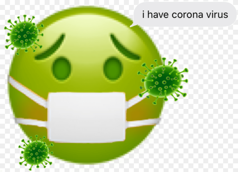 Emojis Iphone Corona Sticker By Happy, Ball, Green, Sport, Tennis Free Png Download