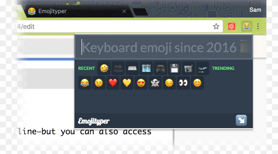 Emojityper Chrome Extension Showing Its Browser Action Google Chrome Extension, File, Computer Hardware, Electronics, Hardware Free Png Download