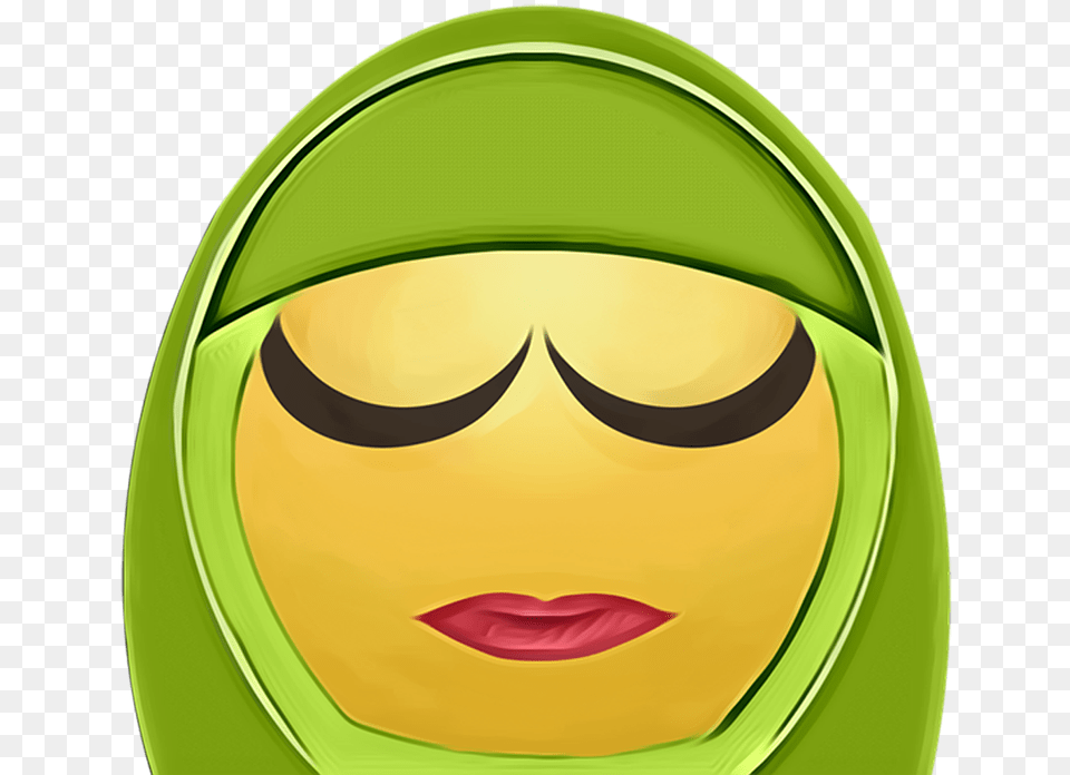 Emoticon Clipart Hijab Muslim Woman Smiley Scarf Smiley Hijab, Plate, Food Free Png