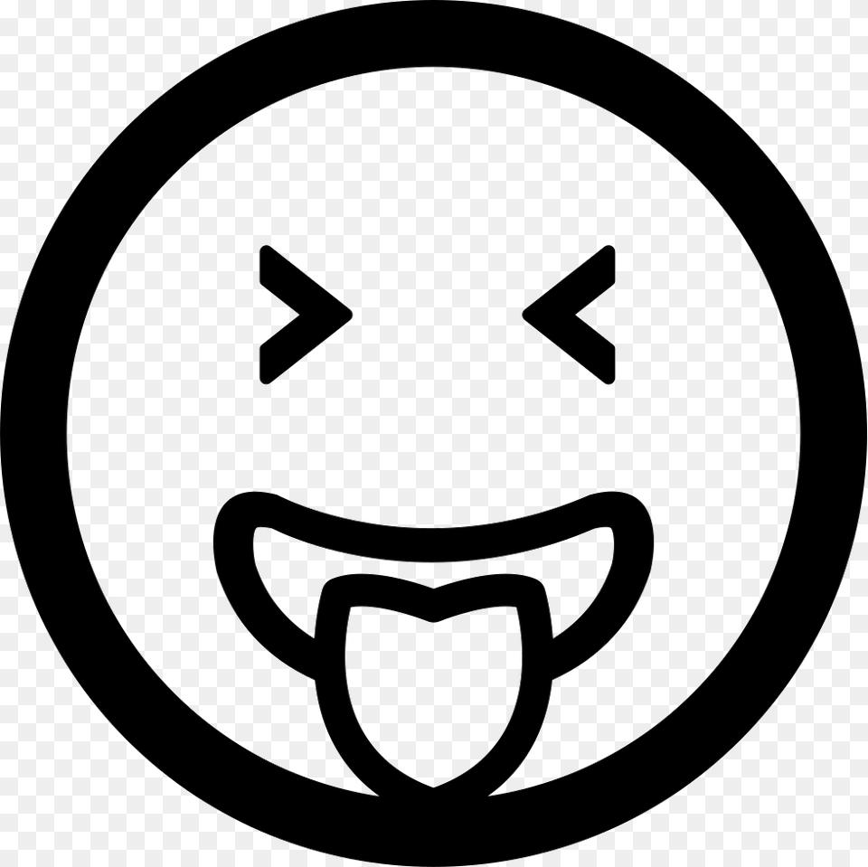 Emoticon Face Square With Tongue Out Of The Mouth And Download, Stencil, Logo, Symbol Png