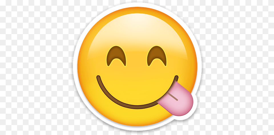 Emoticon Happy Tongue Whatsapp Tongue Out Emoji, Disk Free Png Download