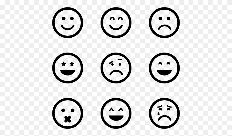 Emoticon Icon Packs, Gray Png