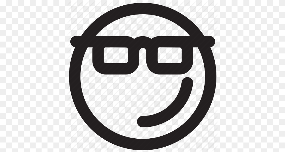 Emoticon Intelligent Nerd Nerdy Outlines Playboy Sunglasses Icon, Accessories, Glasses Free Png