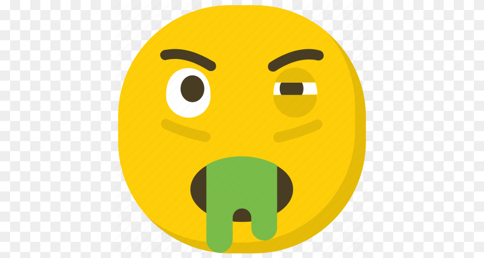 Emoticon Nauseated Emoji Puke Face Smiley Vomit Emoji Icon, Disk Free Transparent Png