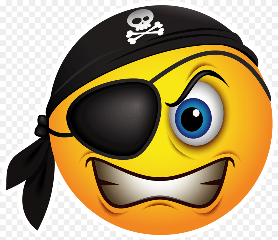 Emoticon Piracy Smiley Pirate Emoji Hd Image Pirate Emoji, Accessories, Cap, Clothing, Hat Free Transparent Png