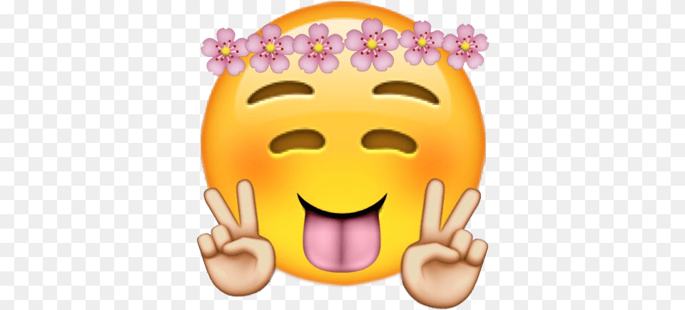 Emoticon Poker Face Meme Emoji With Flower Crown, Birthday Cake, Cake, Cream, Dessert Free Png Download