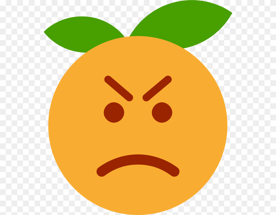 Emoticon Sadness Computer Icons Orange Smiley, Produce, Plant, Citrus Fruit, Food Png Image
