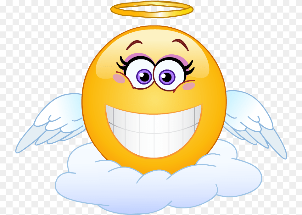 Emoticon Smiley Emoji Clip Art Angel Emoji, Egg, Food Free Png Download