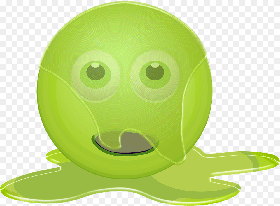 Emoticon Smiley Emoji Sick Snot Snotty Mucus Smkl Emoji, Green, Plate, Alien Free Png Download