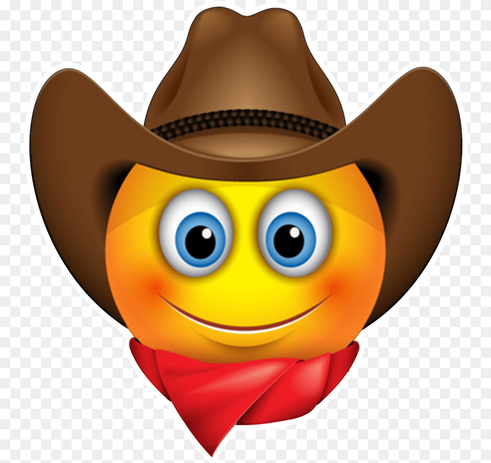 Emoticon Smiley Sunglasses Cowboy Emoji Emoticon Cowboy, Clothing, Hat, Toy, Cowboy Hat Png Image