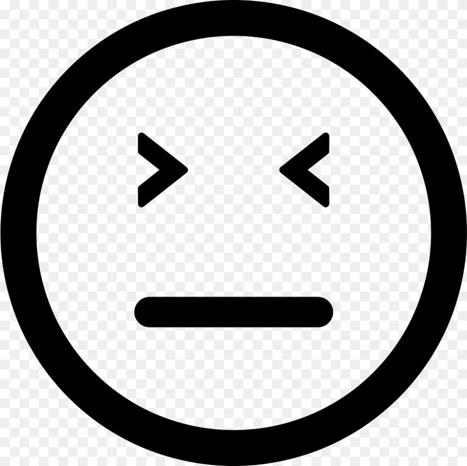Emoticon Square Face With Closed Eyes And Straight Icono De Tiempo, Sign, Symbol, Disk, Road Sign Png Image