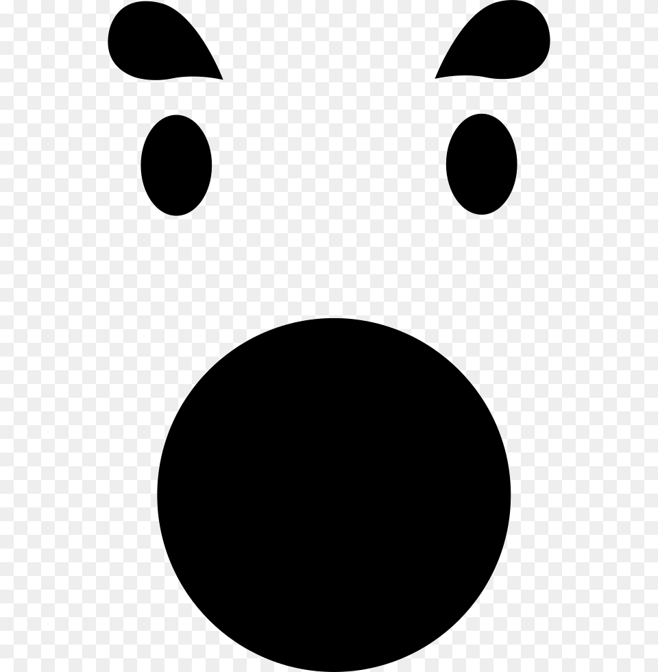 Emoticon Square Surprised Face With Open Circular Mouth, Stencil Free Png