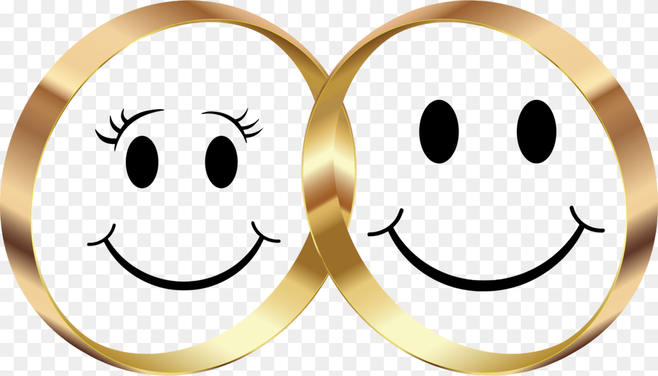 Emoticonemotionsmiley Smiley Face Clipart Black And White, Gold, Accessories, Jewelry, Ring Free Png Download