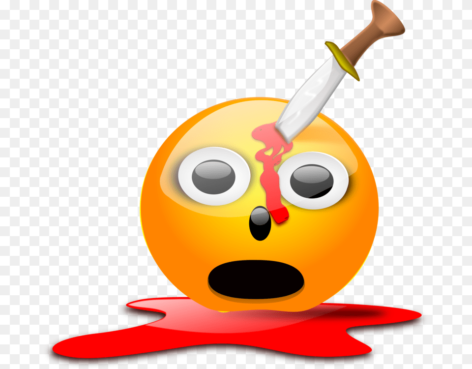 Emoticonfoodsmiley Stabbing Cartoon, Sphere, Weapon Free Png Download