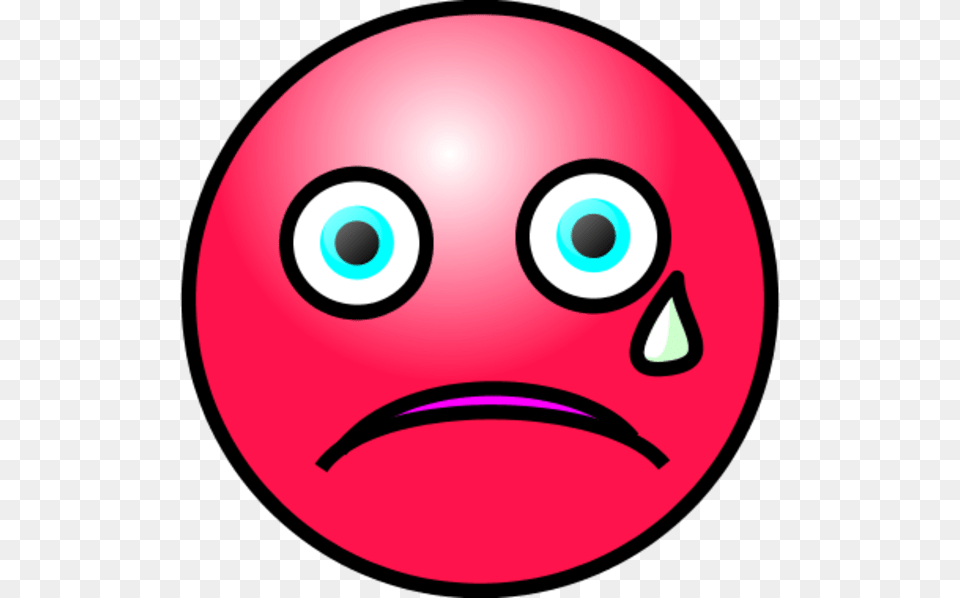 Emoticons Crying Face Red Sad Face Crying, Disk Free Png