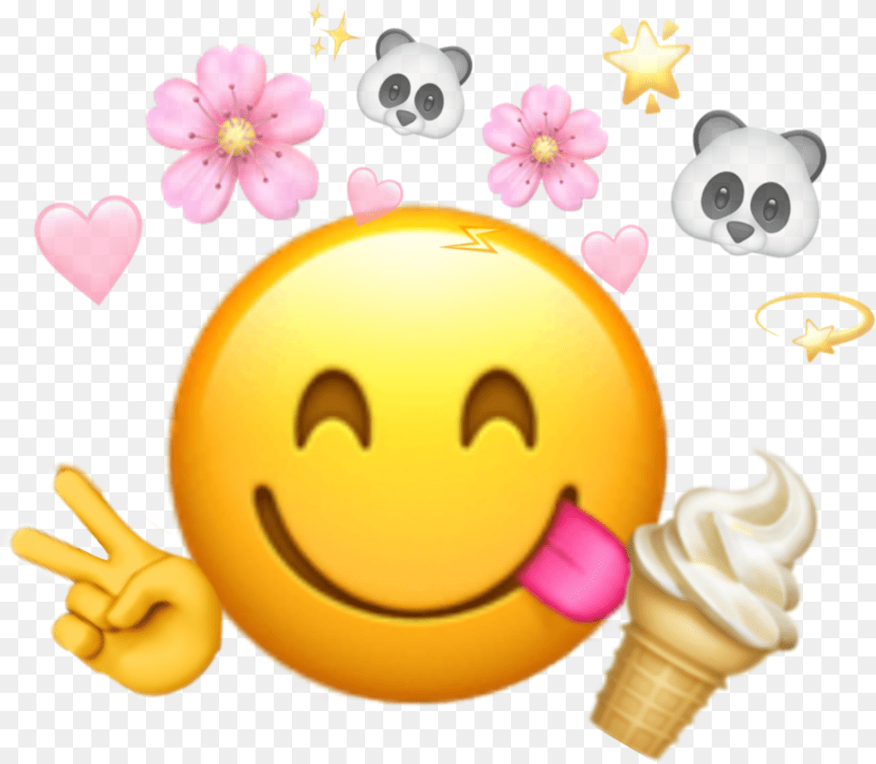 Emotion Eyes Emoji Emojis Emojisticker Smiley, Cream, Dessert, Food, Ice Cream Png Image