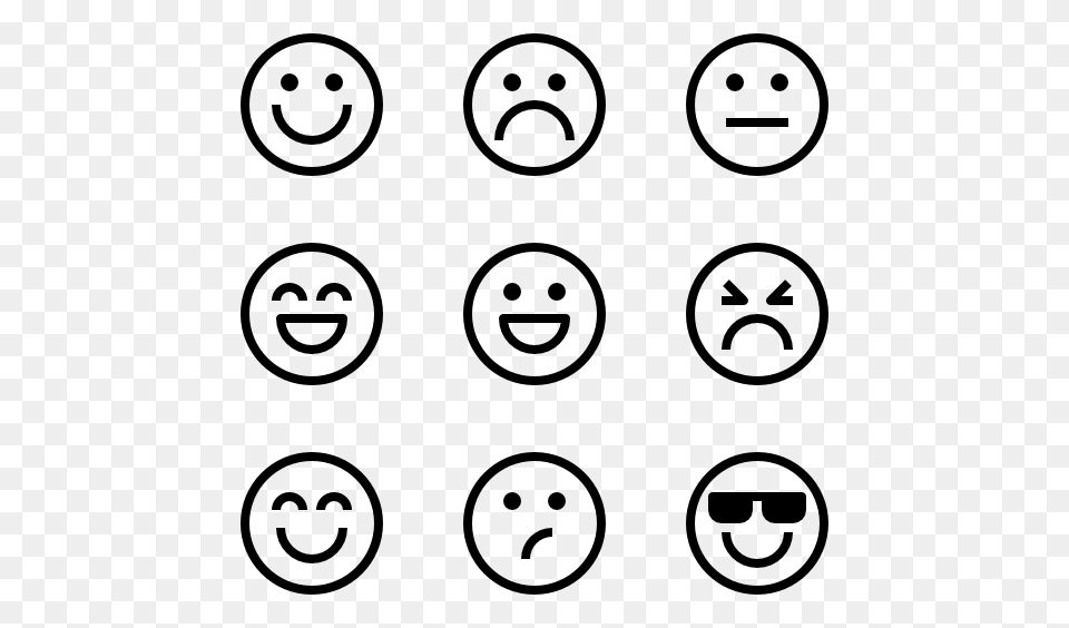 Emotion Feelings Faces Icon Packs, Gray Free Png Download