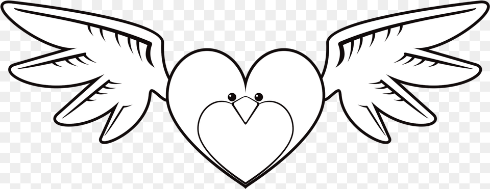Emotionheartlove Clipart Royalty Svg Birds Heart Art, Stencil, Sticker, Logo, Animal Free Transparent Png
