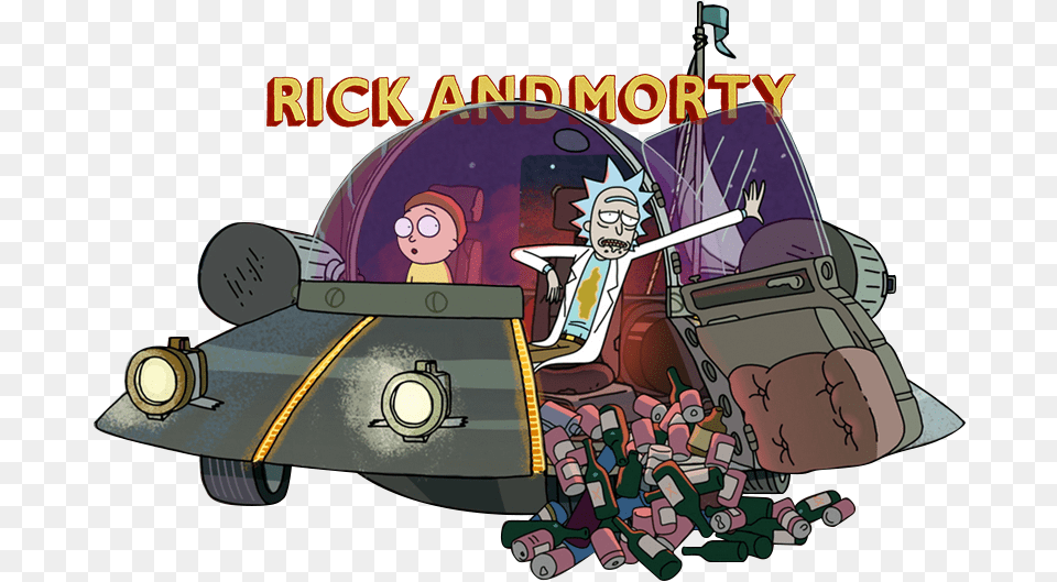 Emoto Music Ryan Elder Composing For Season 2 Of Rick And Car Rick And Morty Spaceship, Book, Publication, Comics, Baby Free Png Download