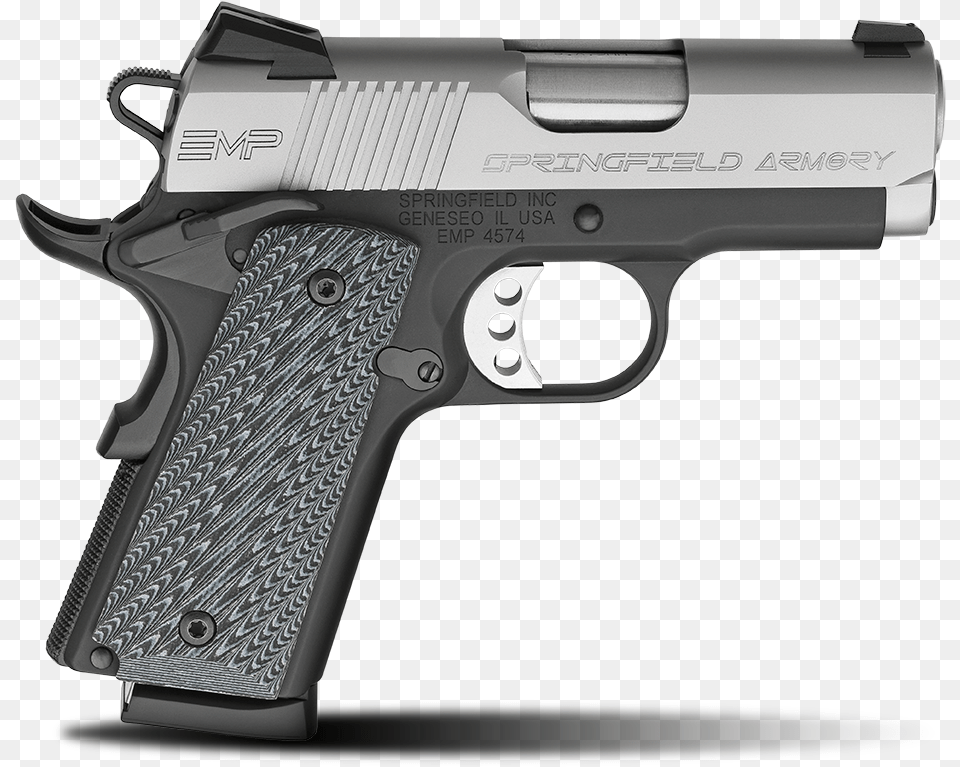 Emp 9mm With G 10 Grips Springfield Range Officer Elite Compact, Firearm, Gun, Handgun, Weapon Png Image