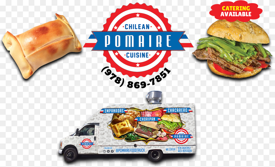 Empanada Food Truck Lowell, Burger, Meal, Lunch, Advertisement Free Png