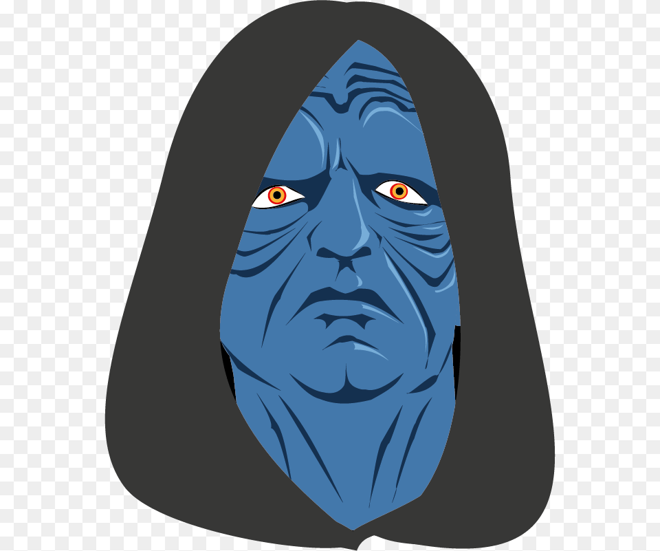 Emperor Emperor Palpatine Head Transparent, Clothing, Hood, Adult, Face Free Png Download