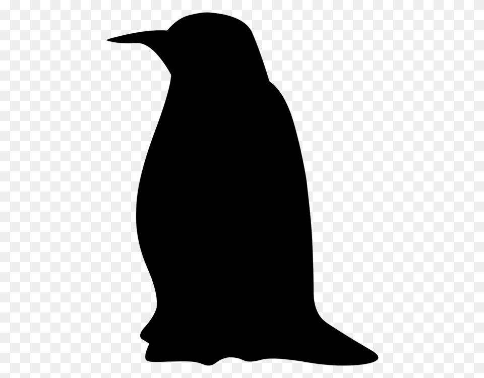 Emperor Penguin Animal Silhouettes Drawing, Gray Png Image