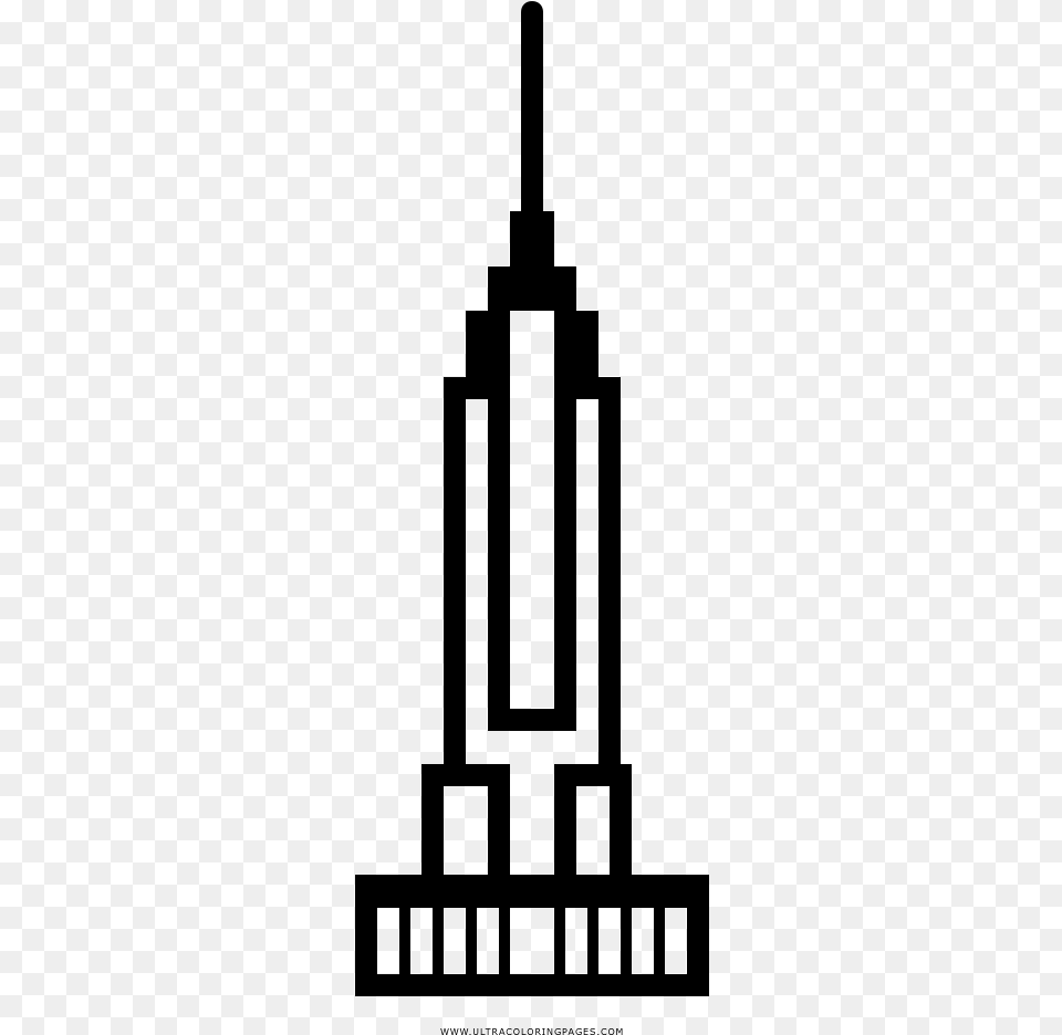 Empire State Building Coloring, Gray Png