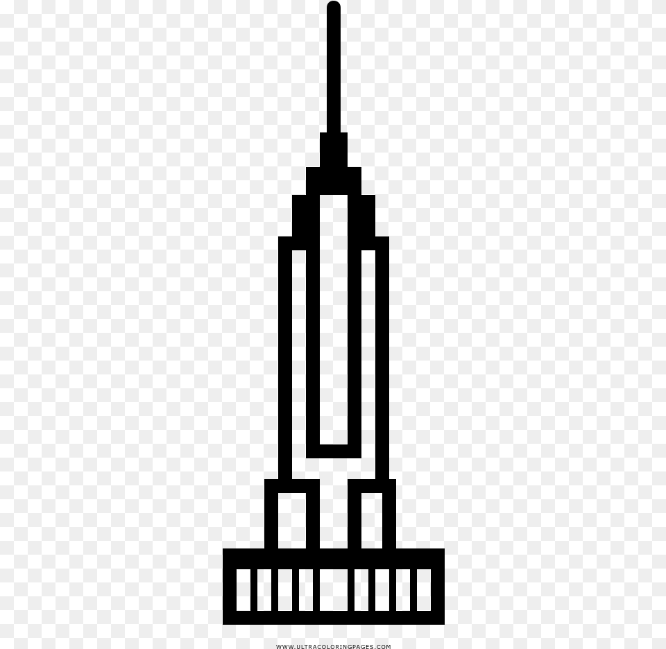 Empire State Building Coloring Page, Gray Free Transparent Png